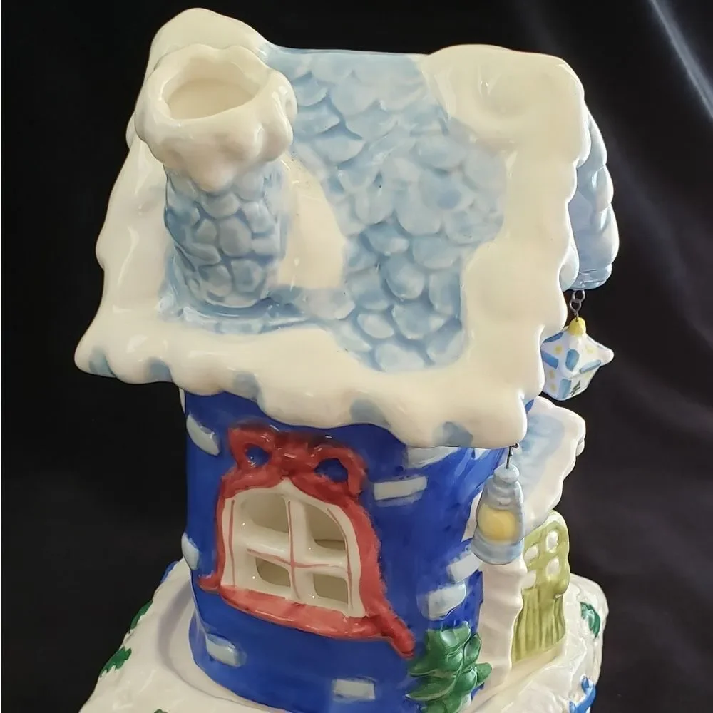 Winter Christmas Cottage Tealight Candle Holder